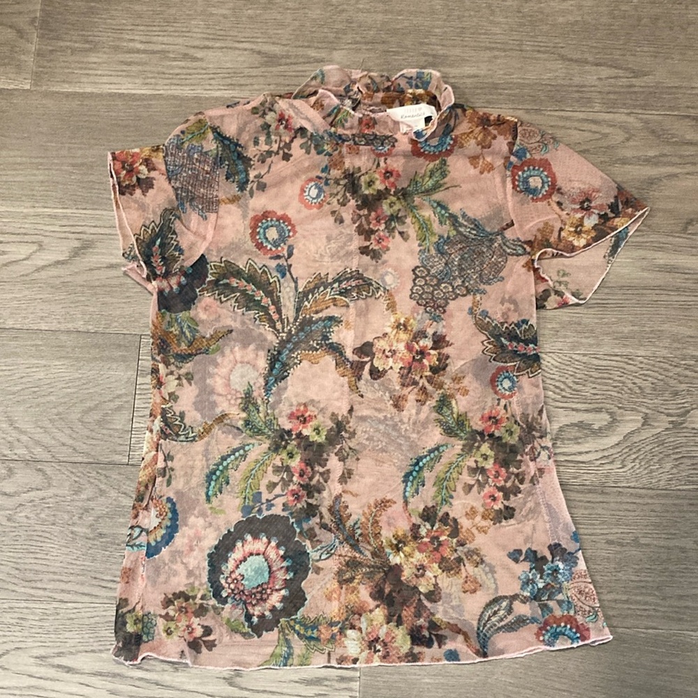 4 for $10 | Rose Pink Floral Print Urban Romantics Top